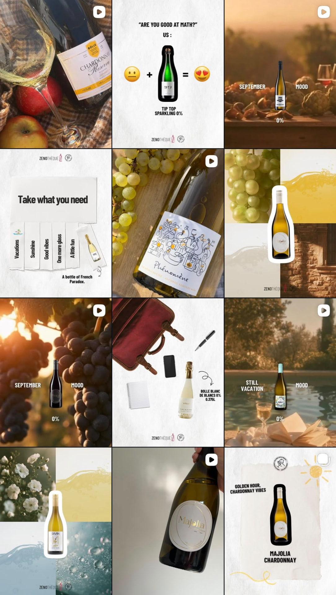 Publications Instagram de Zenothèque