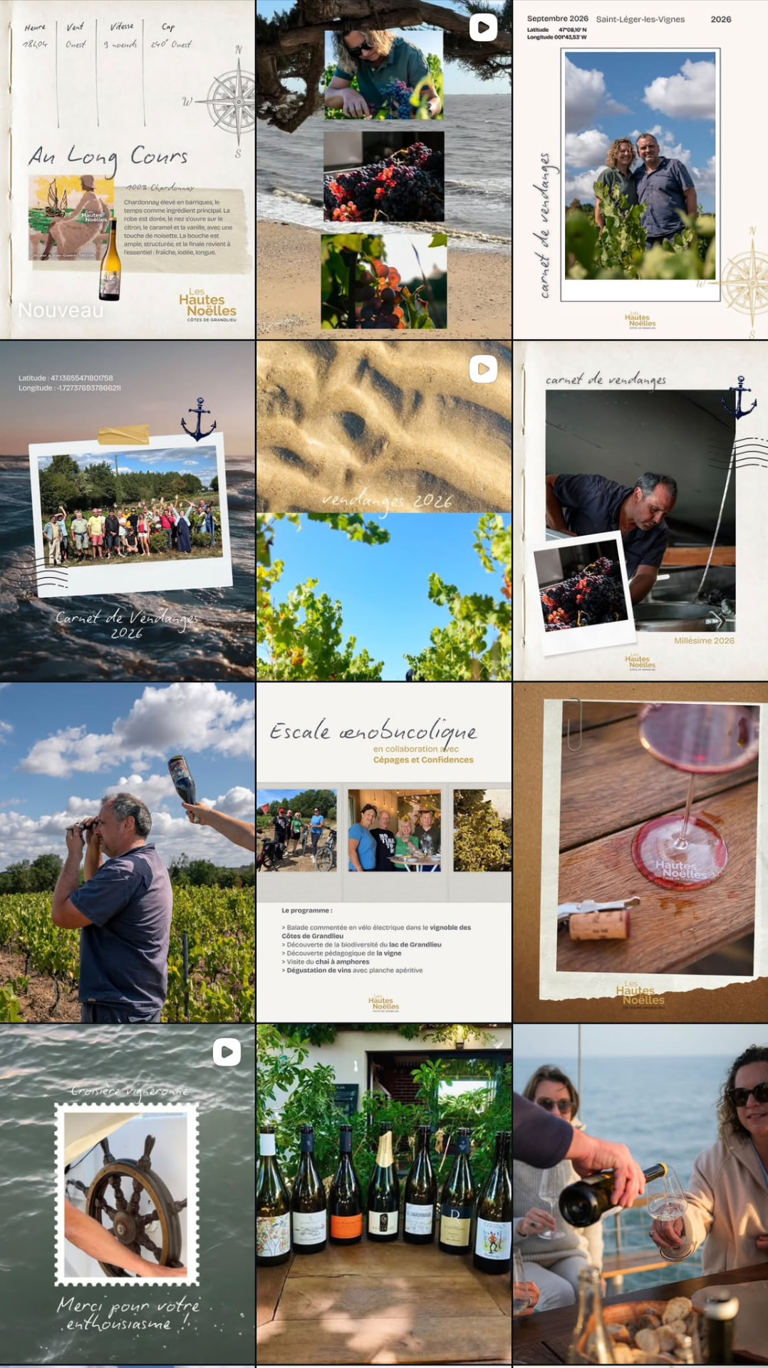 Publications Instagram du Domaine des Hautes Noëlles